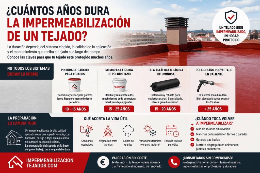 duracion de impermeabilizacion de tejados